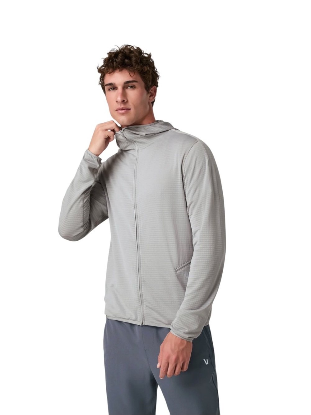 Vuori Powergrid Full Zip Jacket 2.0 Gray Hooded Size XL